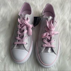 Pink & Silver Sparkly Converse | Silver Sparkles